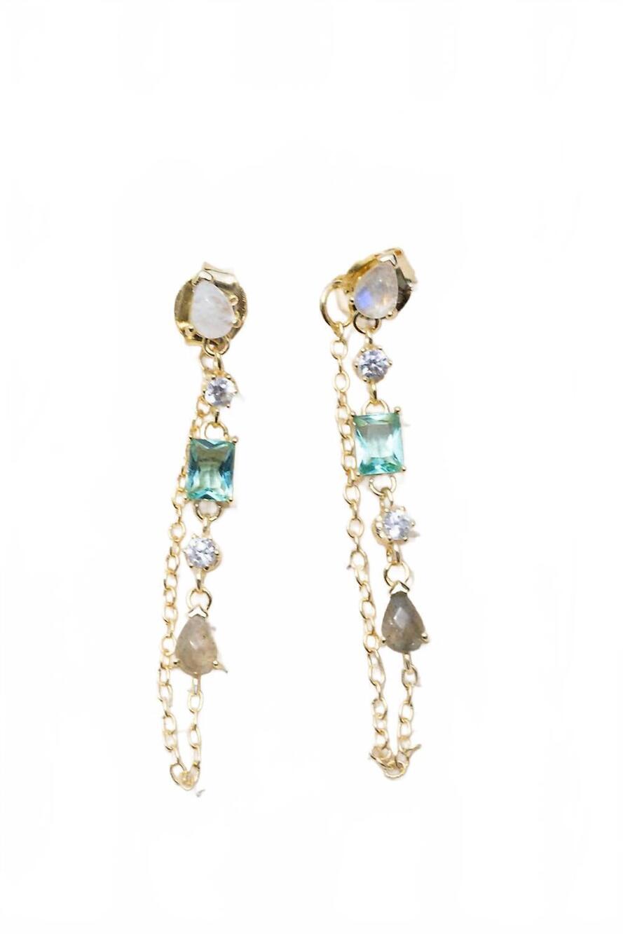 NEW NATIVE GEM women's droplet earrings in paraiba